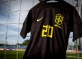 Camisa preta da Seleção Brasileira que será utilizada no amistoso contra Guiné/Foto/Créditos: Joilson Marconne/CBF.
