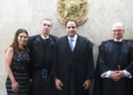 Simonetti e sua esposa, ao lado dos ministros Barroso e Fachin, recém-empossados presidente e vice-presidente do Supremo/Foto: Eugenio Novaes.